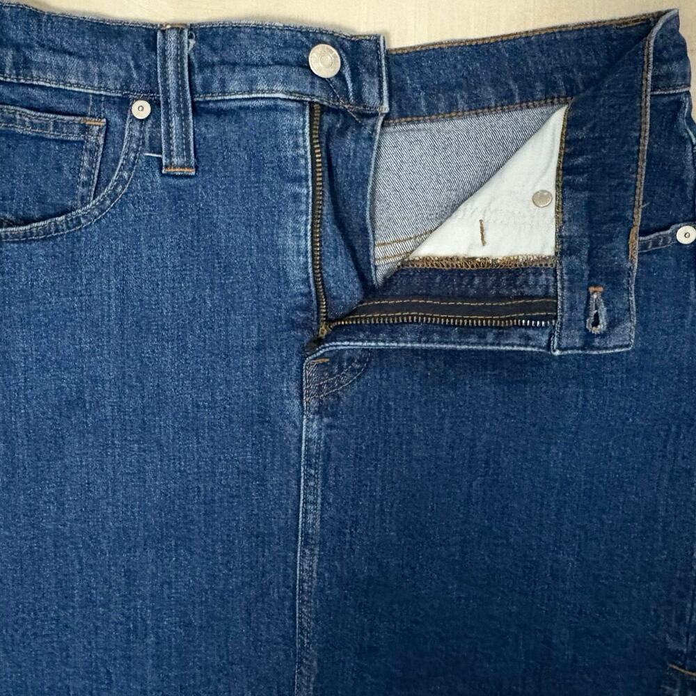 Madewell Denim Miniskirt Women’s Size 26 Medium Wash Step Hemline Side Slits - Picture 8 of 12